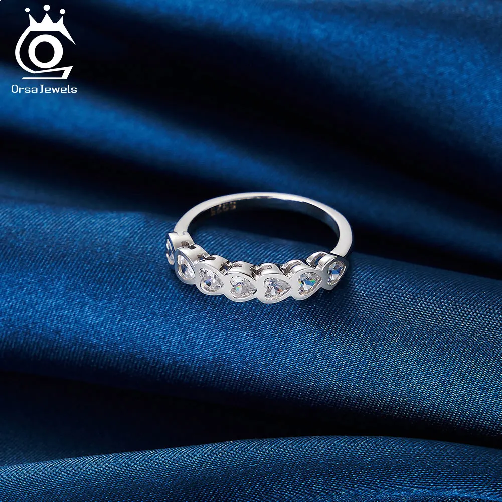 ORSA JEWELS 100% 925 Sterling Silver Engagement Wedding Band