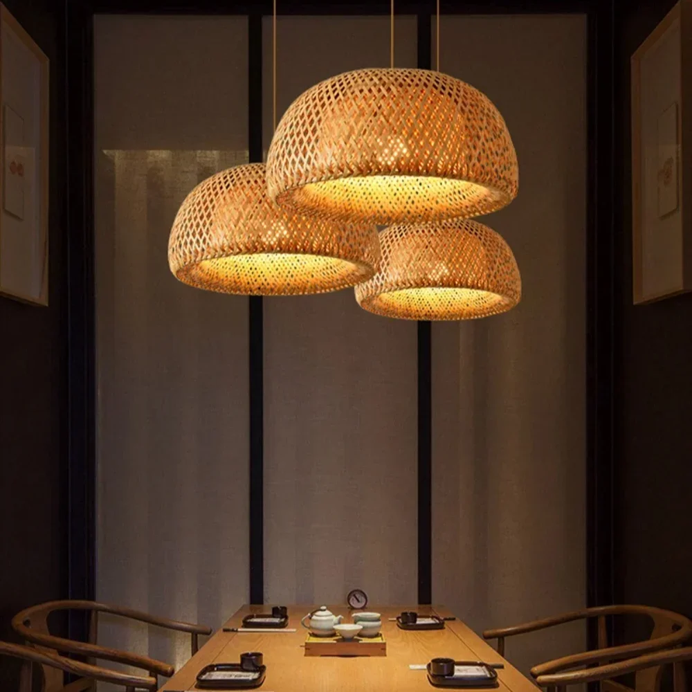 Hot Sale Decor Wooden Lamp Bar Cafe Festival Hotel Lantern Decoration Rattan Bamboo Woven Camping Craft Table Decor Lamp 2