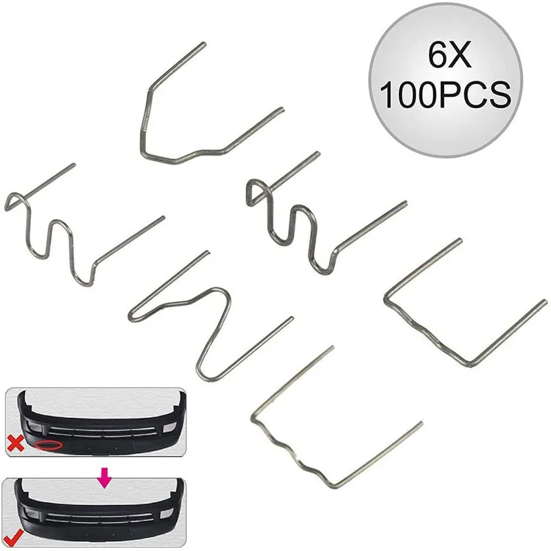 Hot Stapler Staples 600Pcs 0.8mm/0.6mm Standard Pre Cut Wave Staples For Plastic Stapler Repair Car Bumper Repair Welder Wire