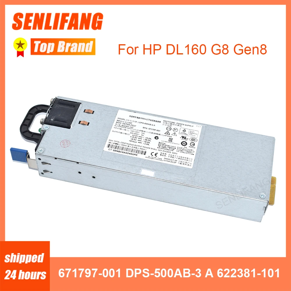Max 500w Fonte de Alimentação Bem Testado Psu para o Prolíant Dl160 g8 Gen8 Dps500ab3 a Hstns-pd27 671797001 622381101