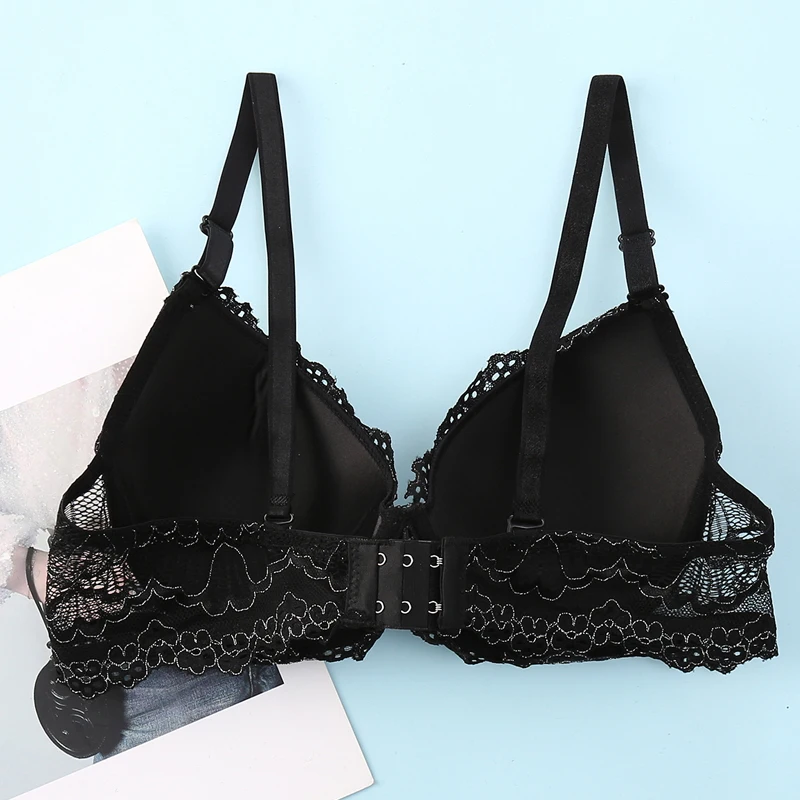 Bras for Women Sexy Lace push up Bra Thin Mold Full Cup Bralettes Underwire Seamless Comfortable Bras Polyester Bralette