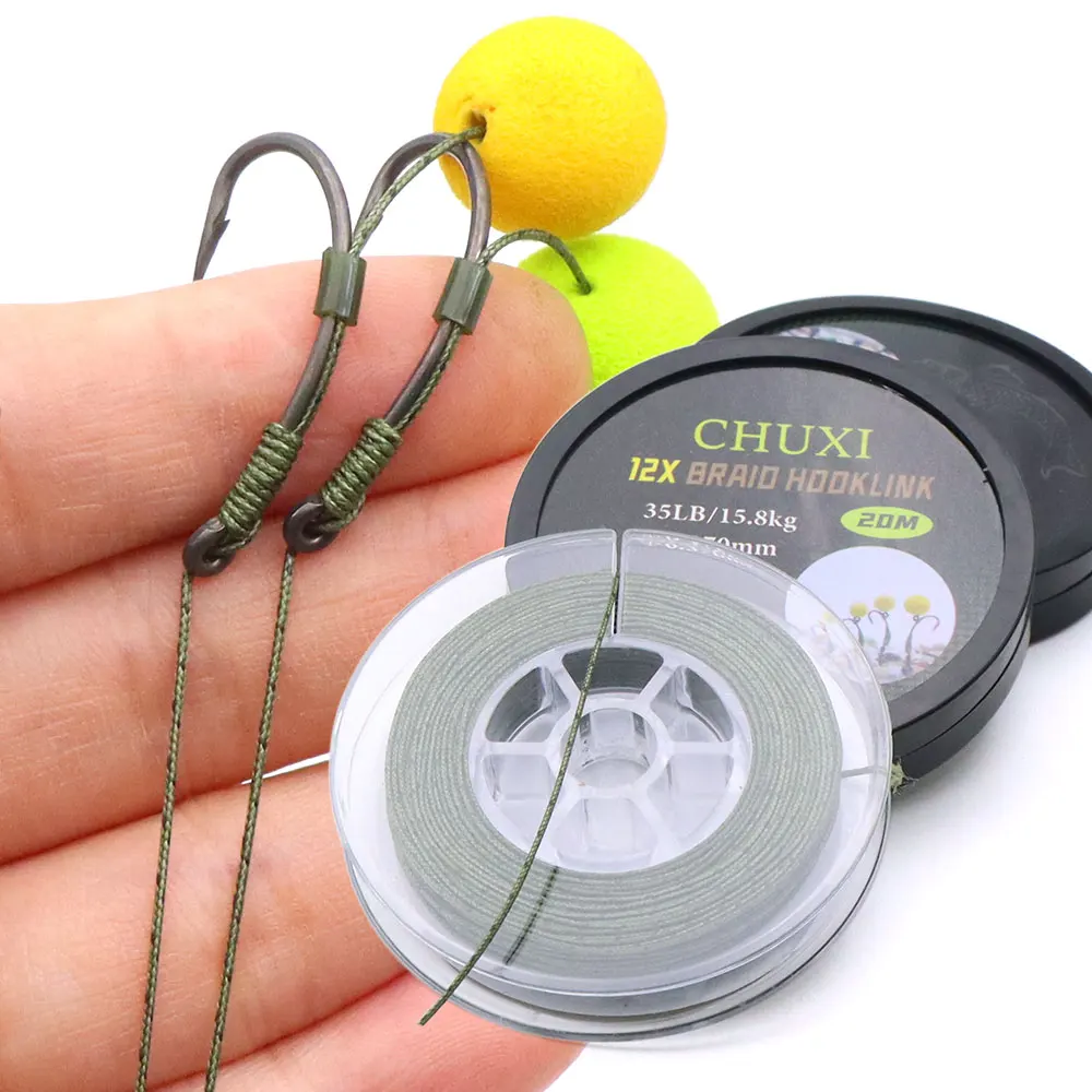 Bas de ligne carpe 20m soft braid 12 brins - Hooklink pour méthode feeder et hair rig