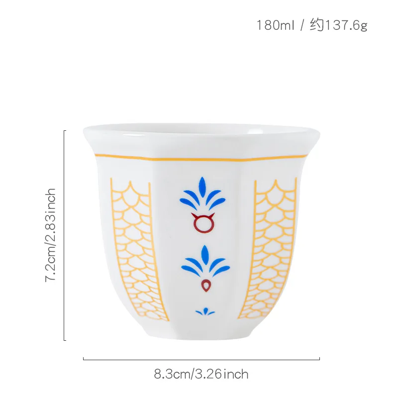 180 مللي/250 مللي أكواب اسبريسو الفن زهرة نمط فنجا...