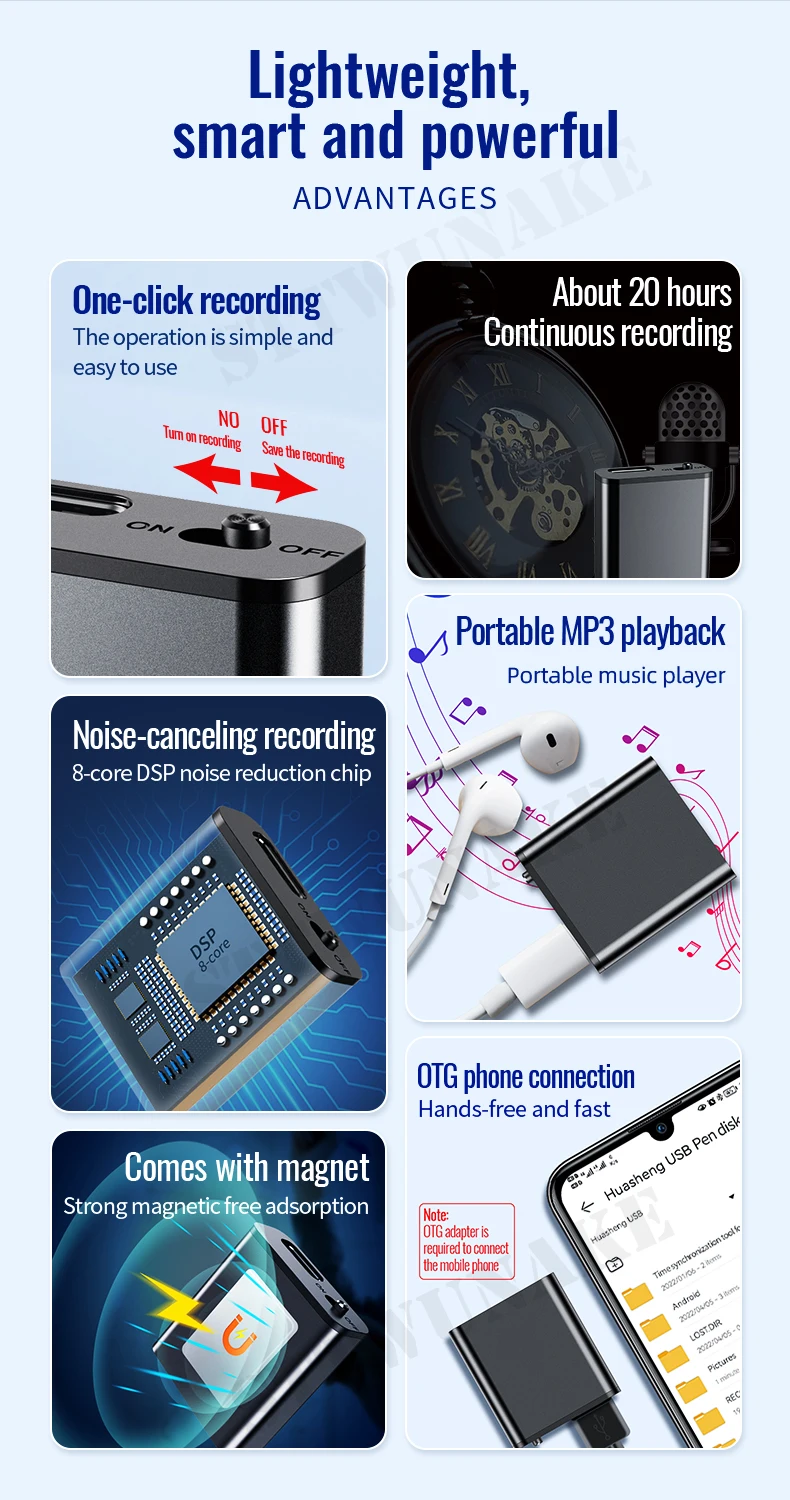 lightweight portable voice recorder