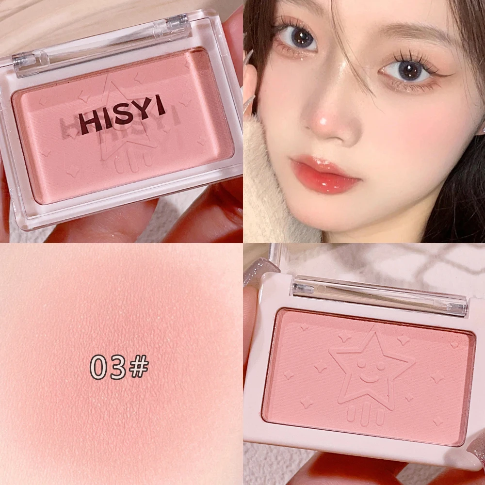 Smart, clear, monochrome blush matte, natural whitening, brightening cheeks, purple nude makeup, fine flash rouge 6