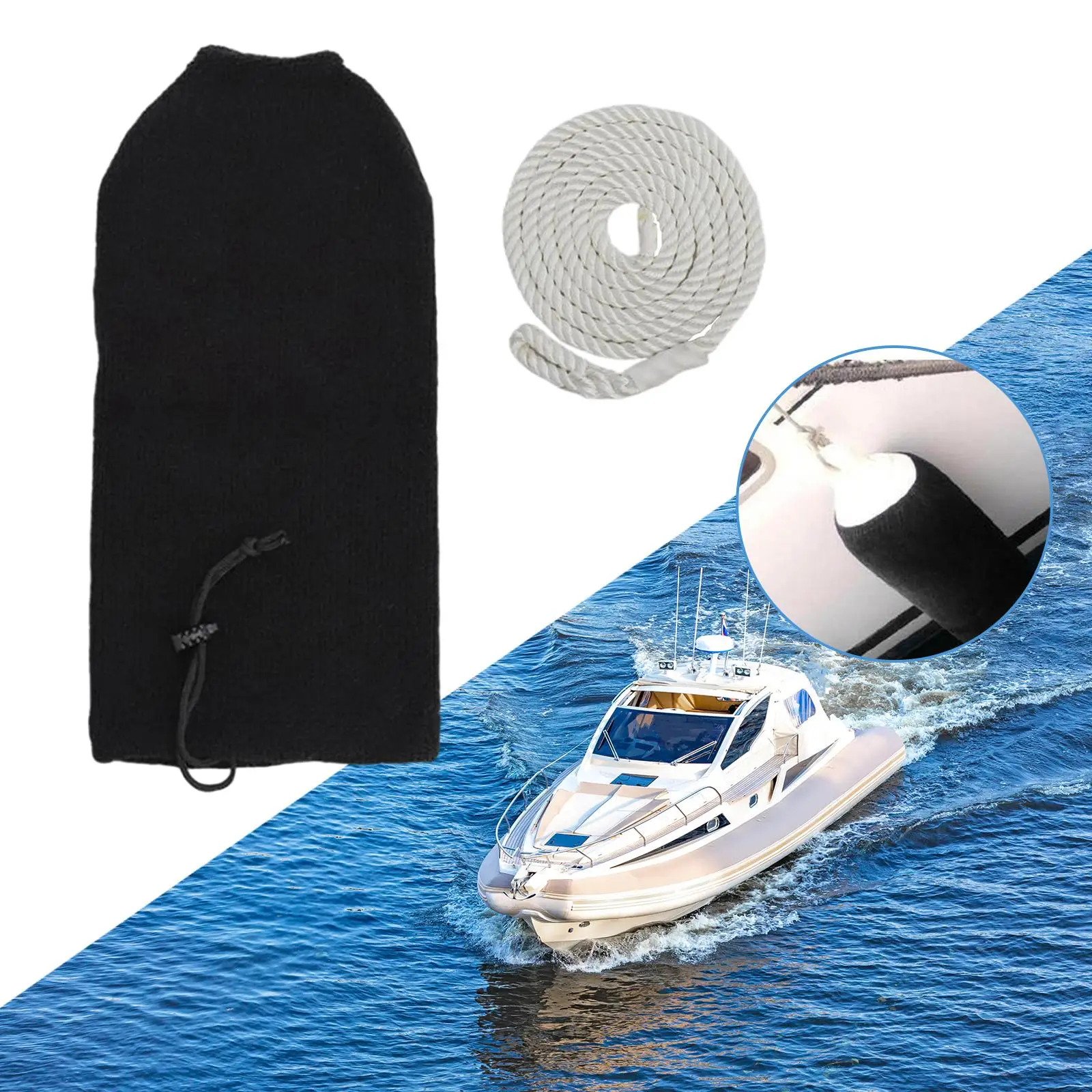 보트 펜더 커버 로프 포함 Voyage Yacht Marine용 해양 펜더 커버