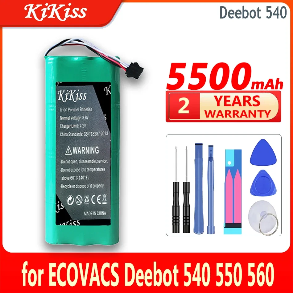 

KliKiss Battery 5500mAh for Vacuum Cleanner ECOVACS Deebot 540 550 560 570 580 543 D56 D58 High Capacity Bateria