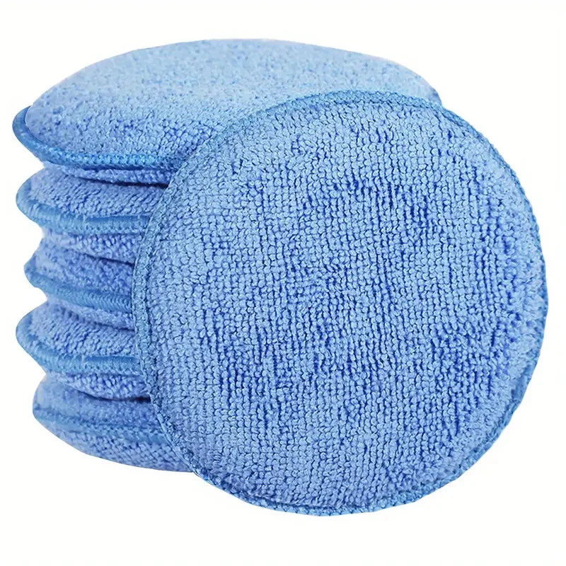 Car Waxing Pad Car Cleaning Accessories Microfiber Wax Applicator Pad 10pcs 5" Diameter Ultra soft With Finger Pocket Polish Car Wax Apply Remover Pads