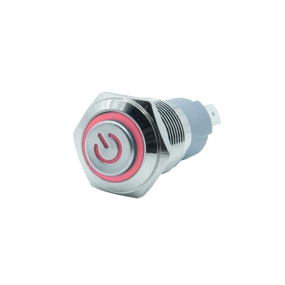 12mm 16mm 19mm 22mm Extended Head Metal Push Button Switch on off power LED light Waterproof 3v 6v 12v 24v 110v 220v ip65 push button switch