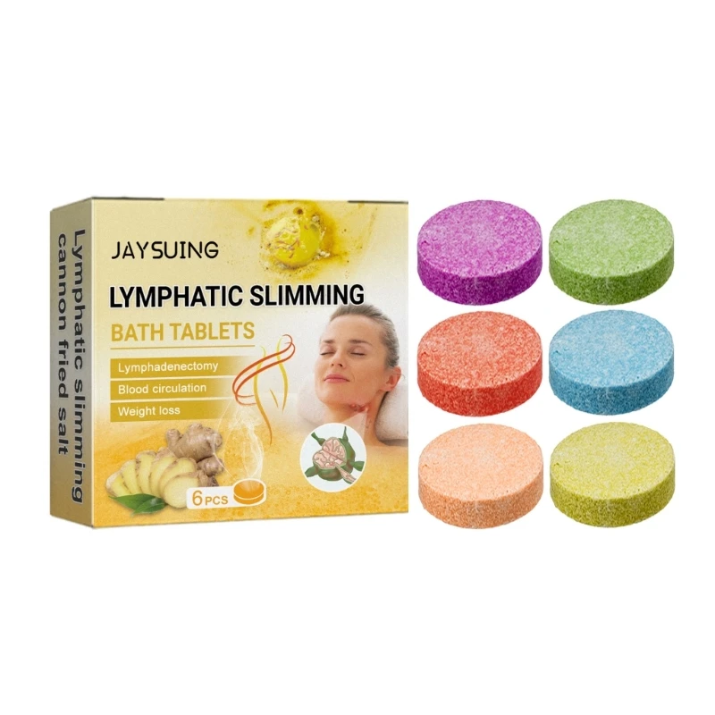

E74C 6Pieces Shower Steamers Moisturizing Shower Tablets Lymphatic Slimming