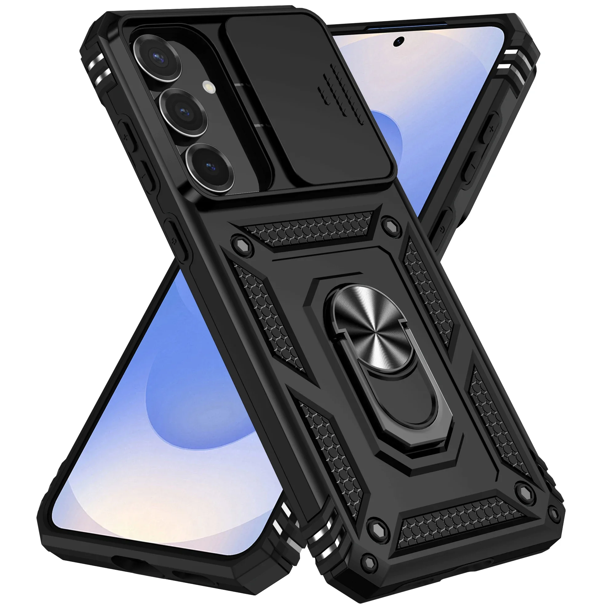 Armor Case with Ring Holder and Shockproof Lens Protection
