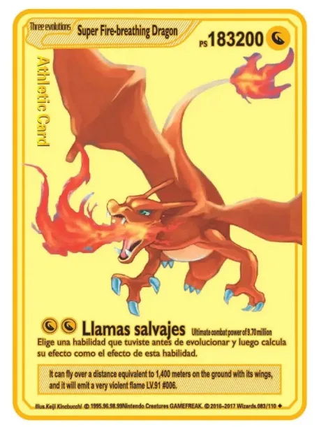 thumbnail image 1 of English Metal Card Anime Pikachu Charizard Mewtwo Arceus Frog Flower Vmax GX Letters Game Collection Card Kids Toy Gifts, 1 of 5