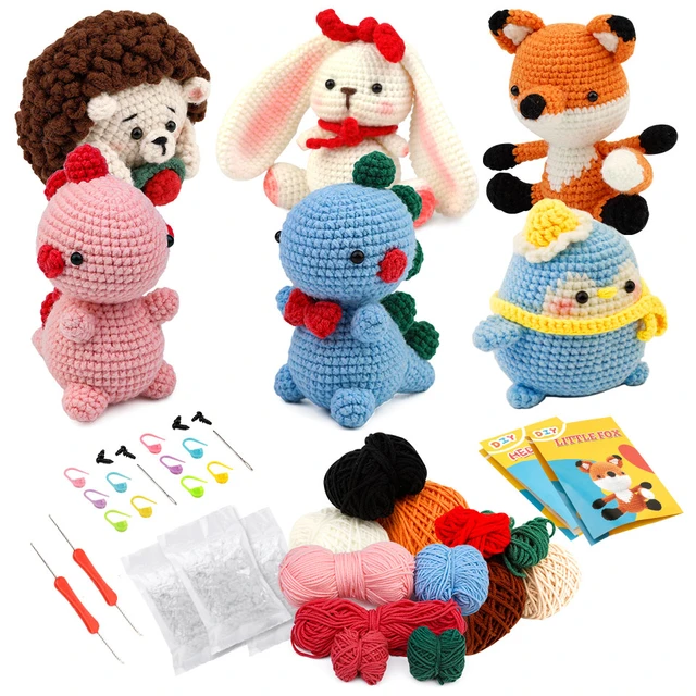 Crochet For Beginners Kit Learn To Crochet Kit Art Supplies Crocheting  Animal Kit With Instructions Complete Knitting Kit For - AliExpress