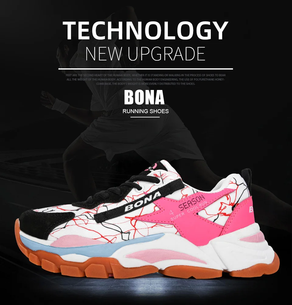 Description Picture 3 of itemBONA New Designers Mesh Breathable Running Shoes Women Outdoor Walking Shoes Woman Fashion Sneakers Ladies Jogging Footwear
