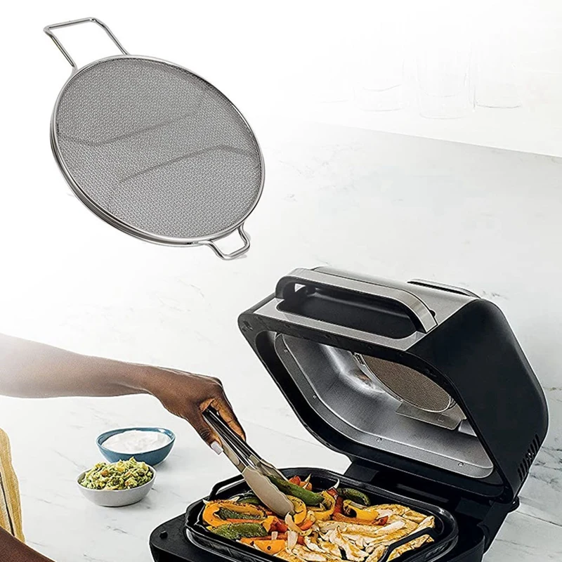 2X Stainless Steel Splatter Shield For Ninja Foodi IG600 IG601 IG651 Accessories Grill Dishwasher Safe Reusable