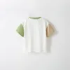 Fashion Splicing Short Sleeves Child Summer Clothes Casual Loose TShirt Kids Boys New Design Tees  Mickey Print Round Neck Tops 2
