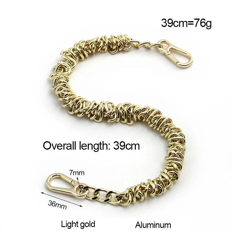 1/5/10PCS 39CM Aluminium Durable Metal Short Chains With Buckle For Handbag Tote Shoulder Bag Purse Strap Decoration Accessories