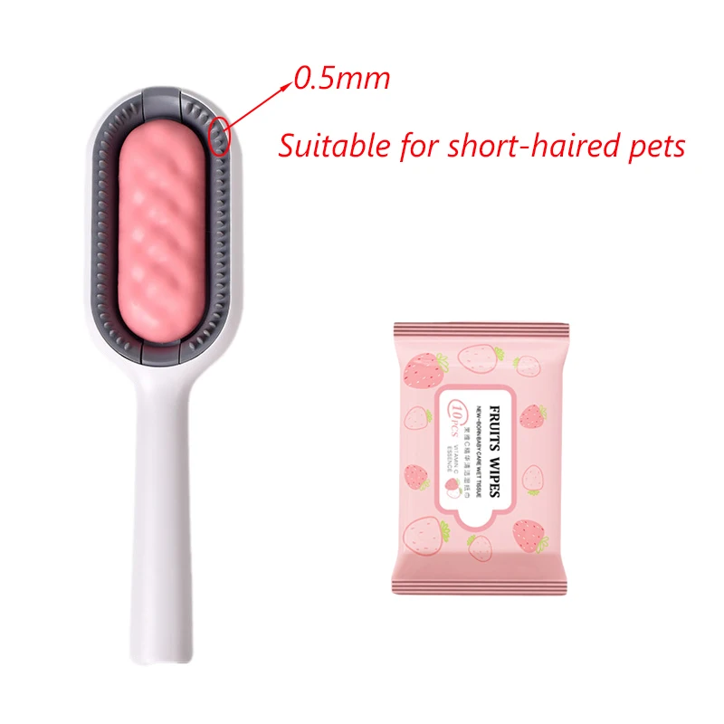 Dual-Sided Pet Grooming Brush with Wipes - Perfect