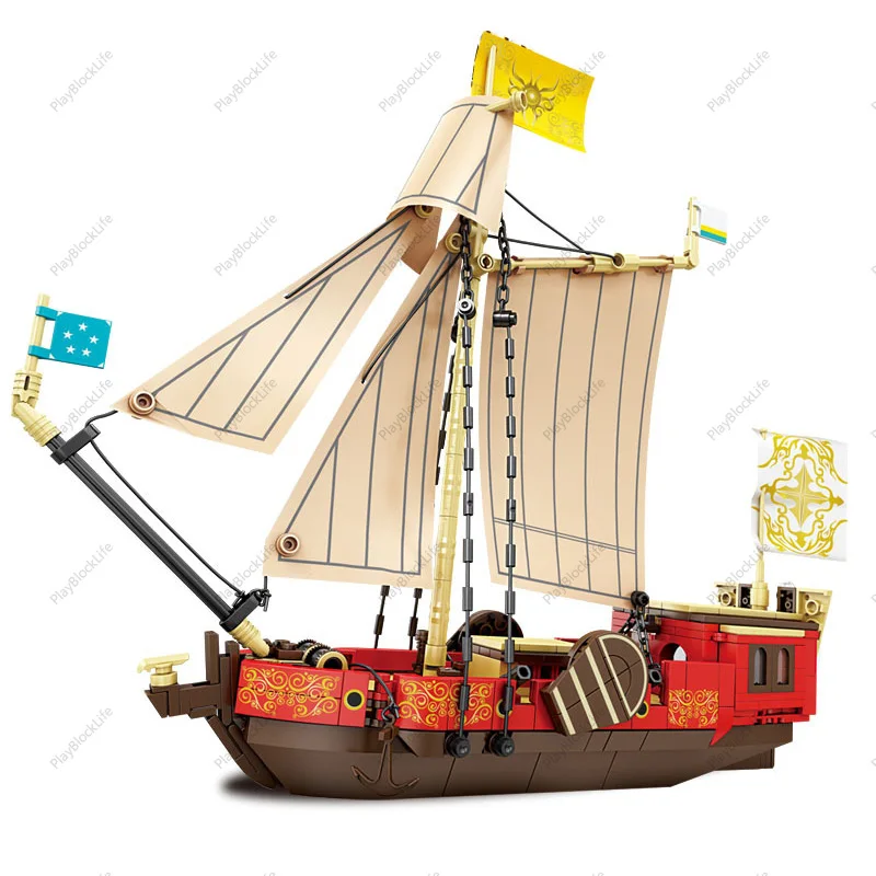 

Креативная серия парусников, классическая роскошная яхта, офисное украшение для дома, строительные блоки, кирпичи, подарки