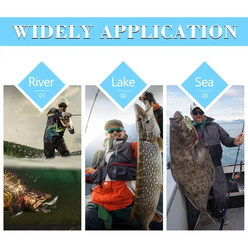 Fishing Lures for Freshwater and Saltwater,  Slow Sinking Lifelike Jointed Swimbait for Bass Trout Crappie Walleye Pike - 3