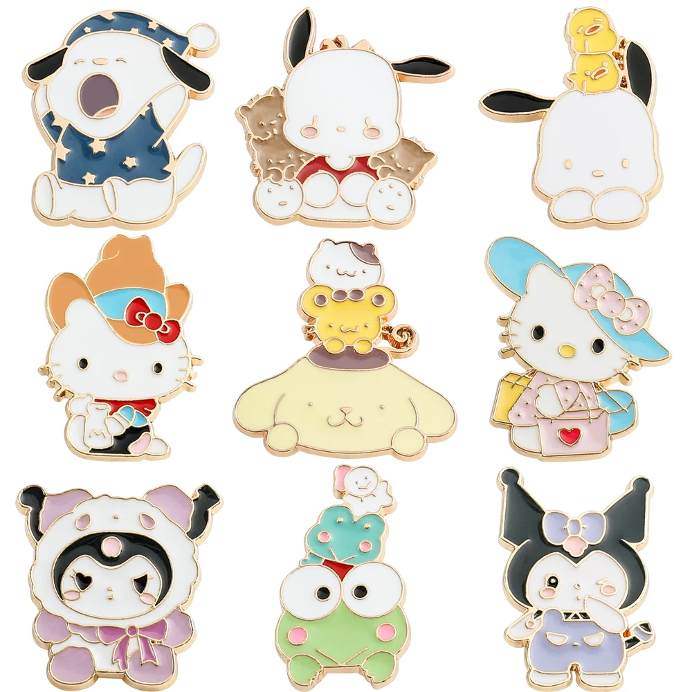 

Sanrio Hello Kitty Enamel Pin Cute Cartoon Figure Melody Pachacco Kuromi Badge Brooch Clothing Backpack Pin Kawaii Jewelry Gifts