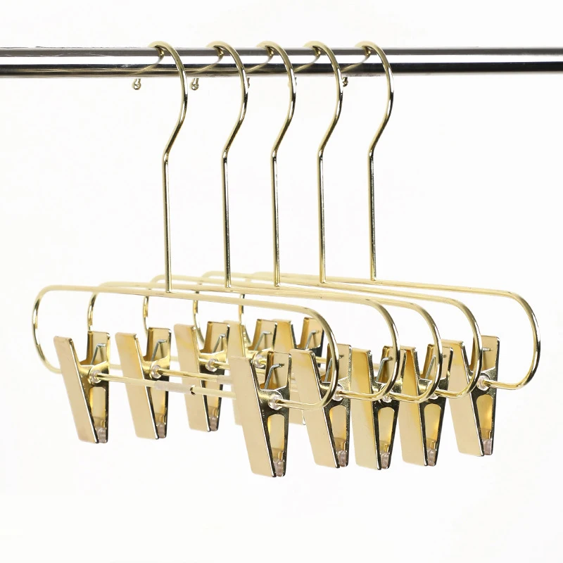 

10 PCS Trouser hanger Nordic Style Metal Hanger Pants Trouser Clips Storage Rack Home Organizer Skirt Pants Dress Drying Rack