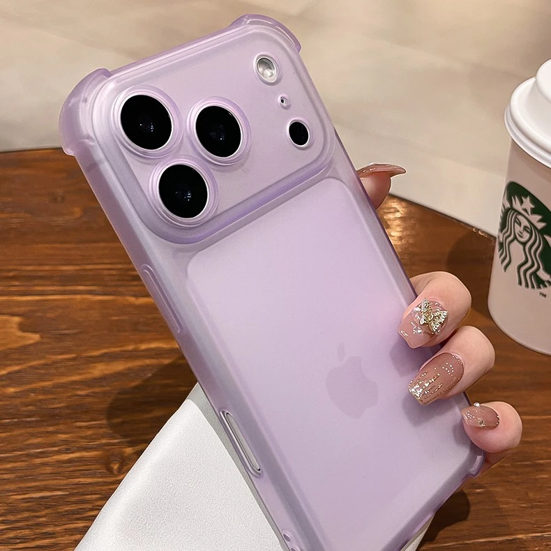 Luxury Matte Airbag Bumper Case - Ultra Slim Shockproof Soft Cover with Skin Feel