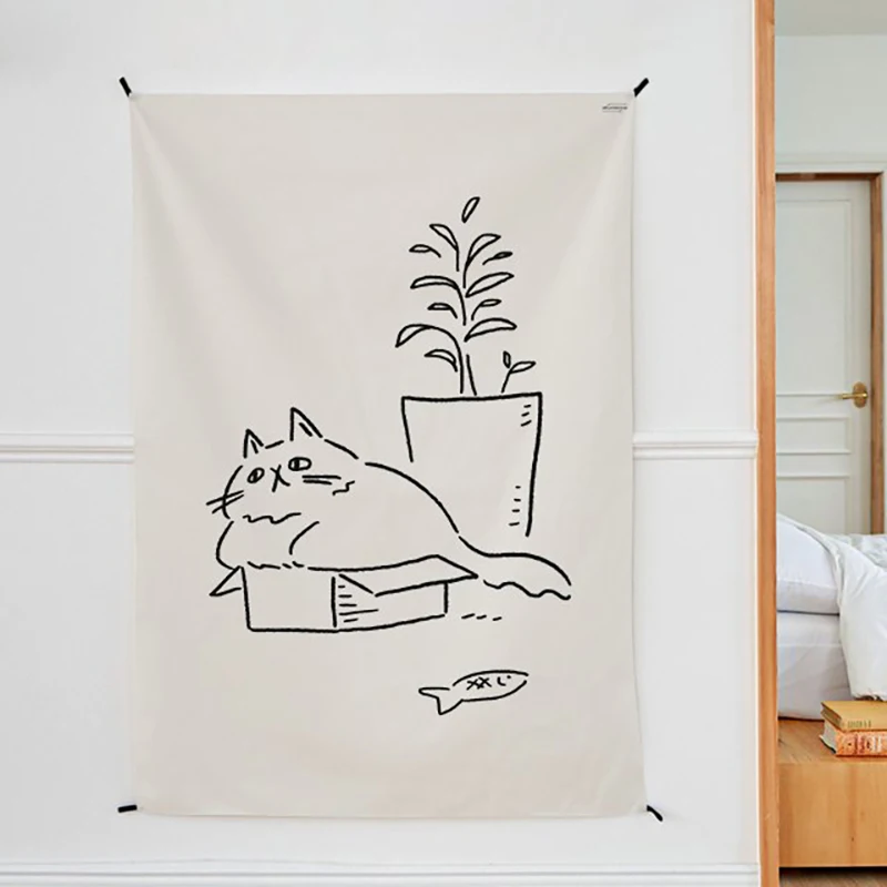 Tapestry decor Boho Decor Bedroom Kawaii Room Decor Cat Kids Blanket Background Cloth Wall Cloth Wall Hanging for Home