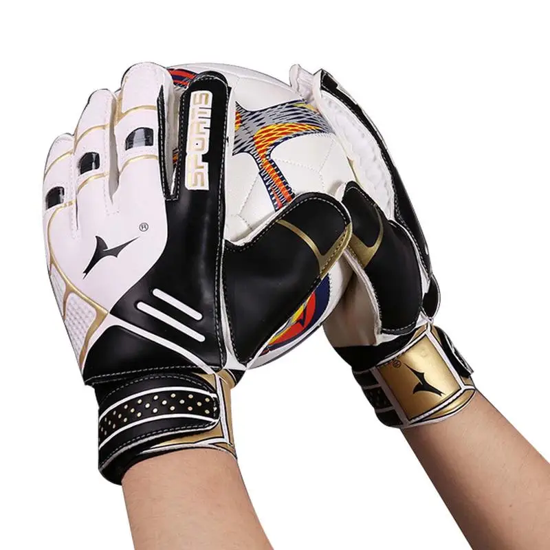 

Goalie Goalkeeper Gloves Non-slip Soccer Goalie Goalkeeper Gloves Super Finger Hand Protection Junior Keeper Football Gloves For