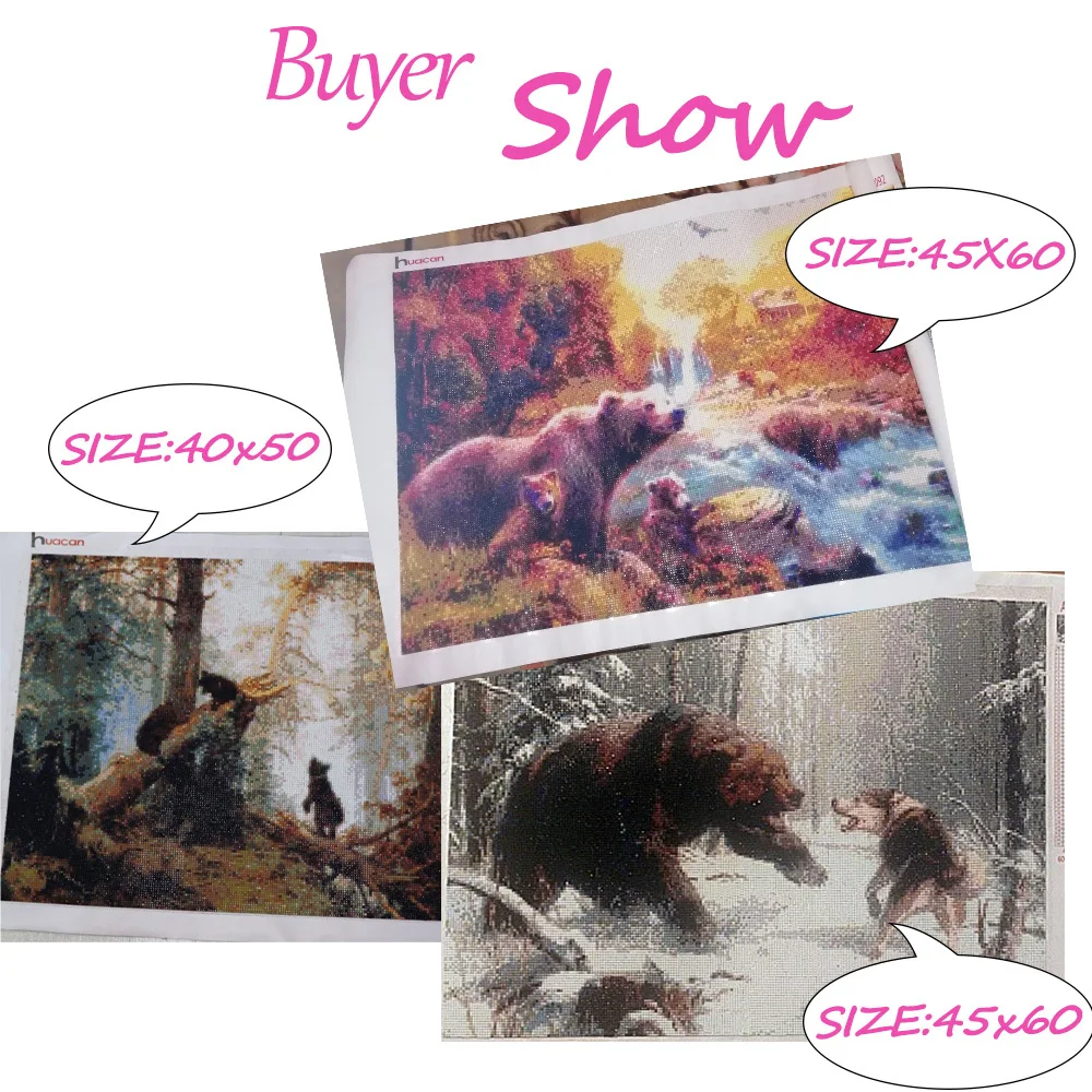 Diamond Embroidery Natural Animal Full Square Diamond Painting Bear Pictures rhinestones Cross Stitch Diamond Mosaic Home Decor