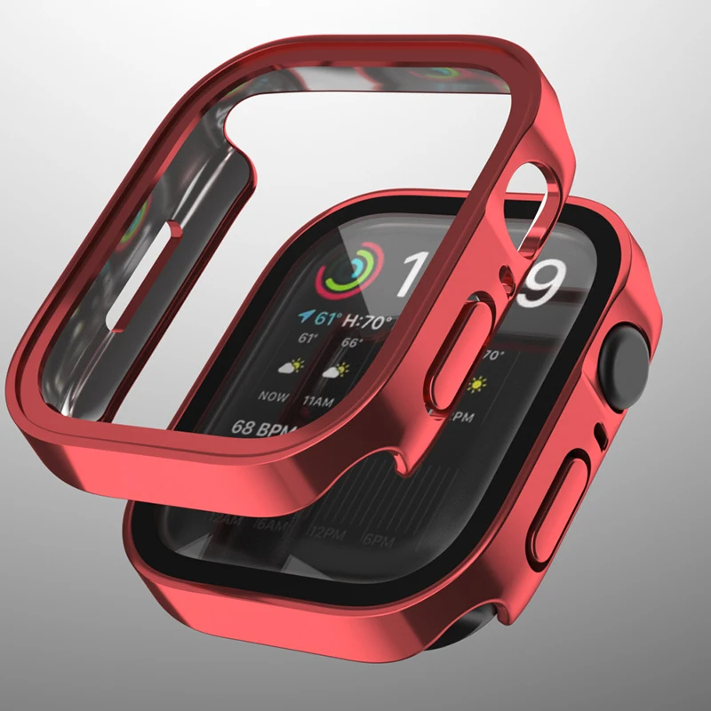 

Waterproof case For Apple watch Ultra 49mm 45mm 44mm 41mm 40mm Protective Cover for iwatch 8 7 6 5 4 3 SE watch PC case new