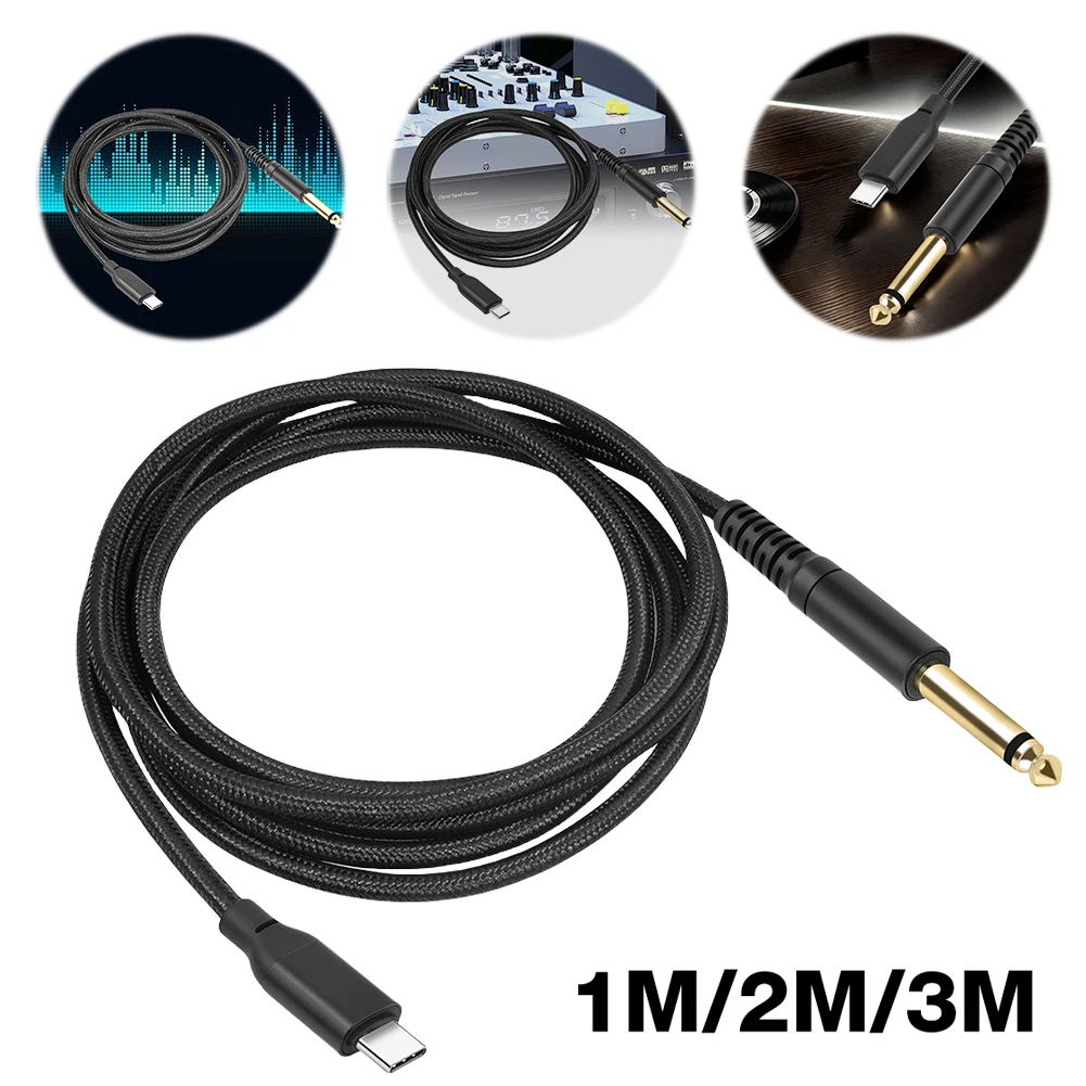 1/2/3M Ÿ-USB C ڵ ̺ 6.35mm -USB Type-C  ڵ  Ȩ þ ͼ ϷƮ̽ Ÿ