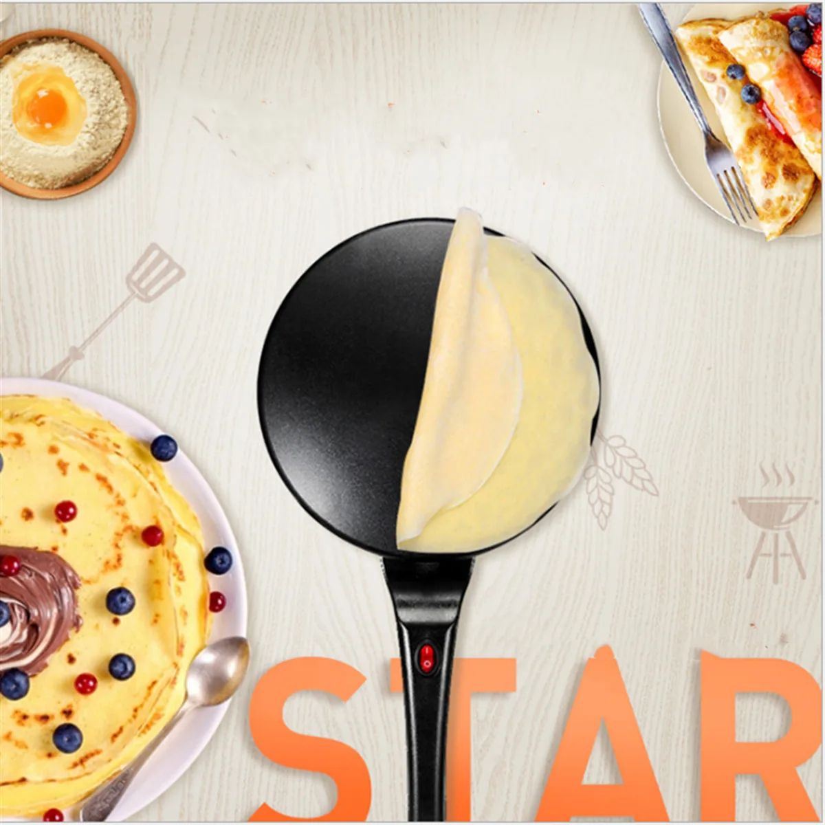 

Household Pancake Machine Multifunctional Electric Pancake Pan Fully Automatic Non Stick Pancake Pan Kitchen Baking Accessories