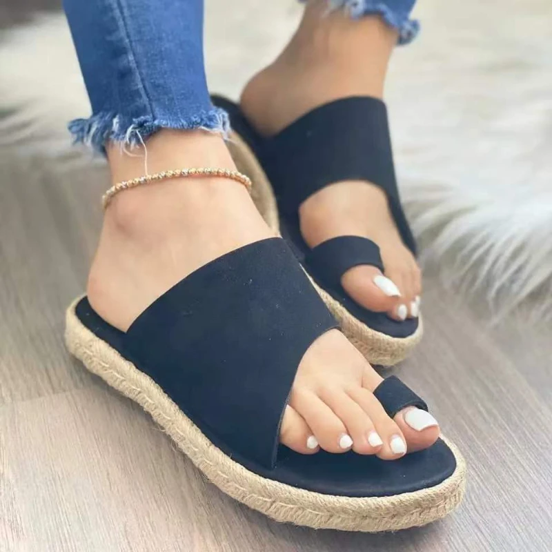 

Шлепанцы женские однотонные, пляжные сандалии на плоской подошве, Нескользящие, повседневная удобная обувь, большие размеры