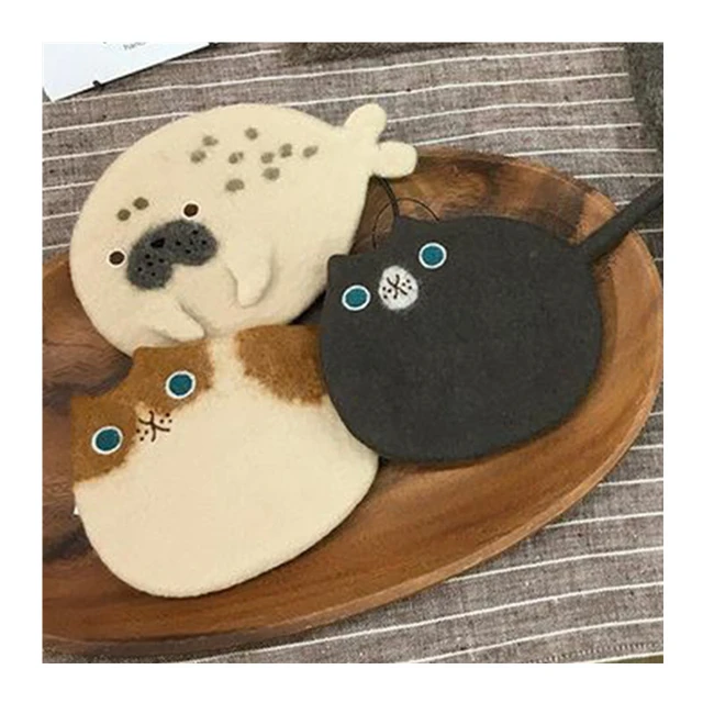 Cat Coaster Wool Felt Appliqué Kit - Stitched Modern