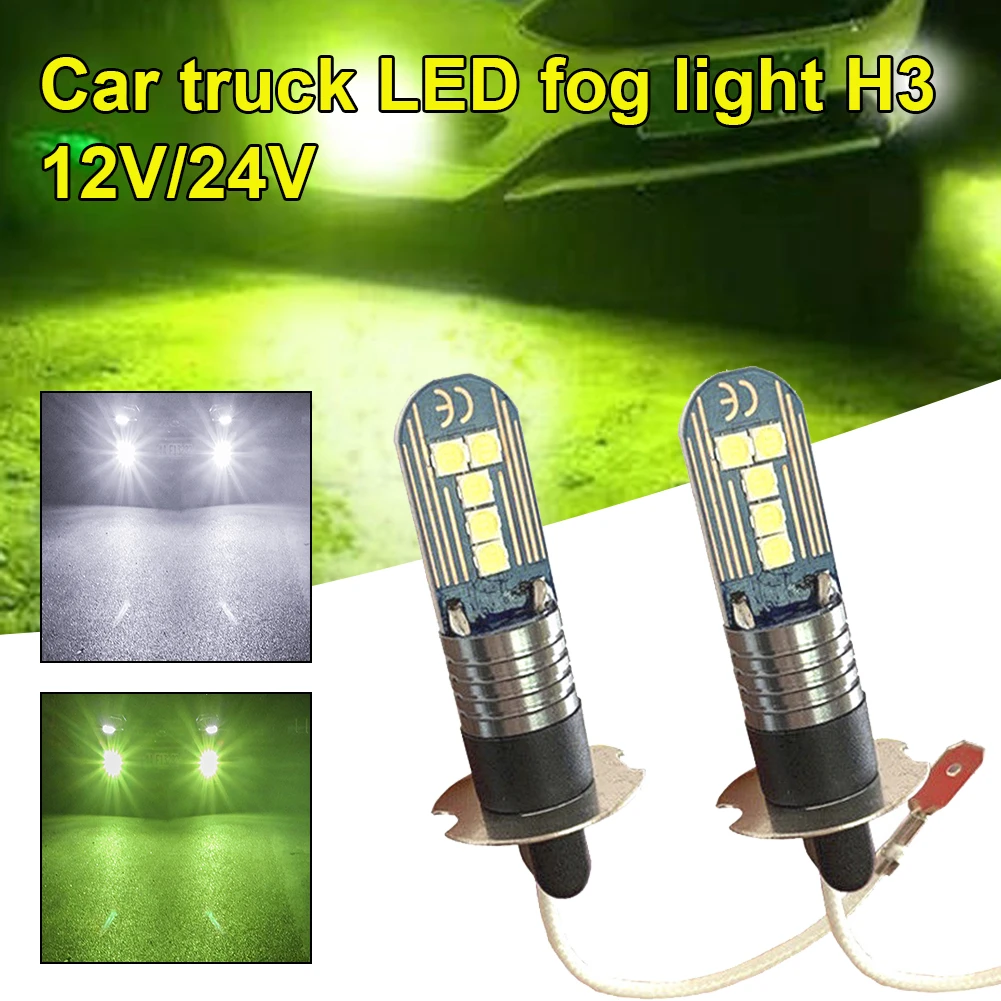 2pcs H3 Led Car Fog Light 6000K Super Bright 3030 Chips Auto Fog Lamp