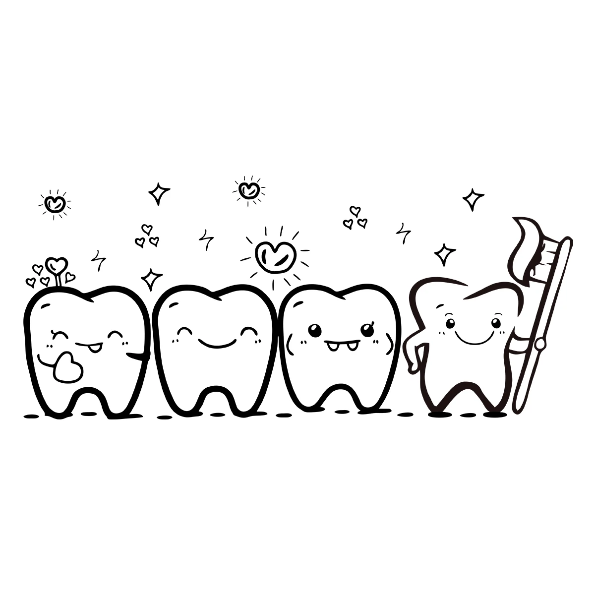 1PC Washstand Dental Wall Stickers Dental Clinic Oral Display Window Decoration Living Room Bedroom Wall Stickers