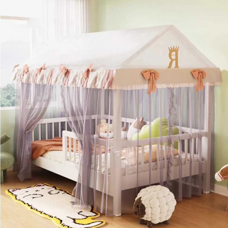 Children Tent Tree House Bed Small Single Person Boys Girls Guardrail Bed Solid Wood Princess Home Furniture