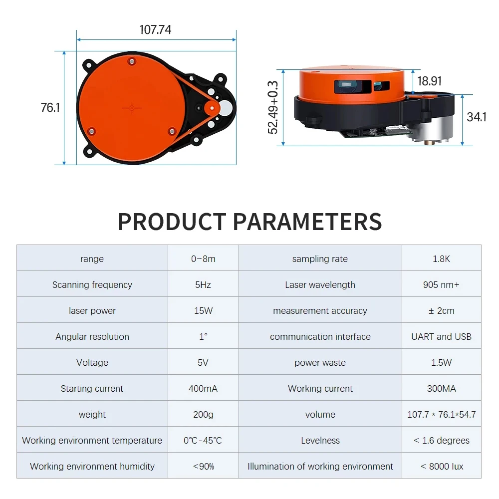 Roborock-Laser Distância Sensor Acessórios, Aspirador robótico, Peças de Reposição LDS, Original, S55, S6, S5 Max, S6MaxV, S45 Max, S7, S5