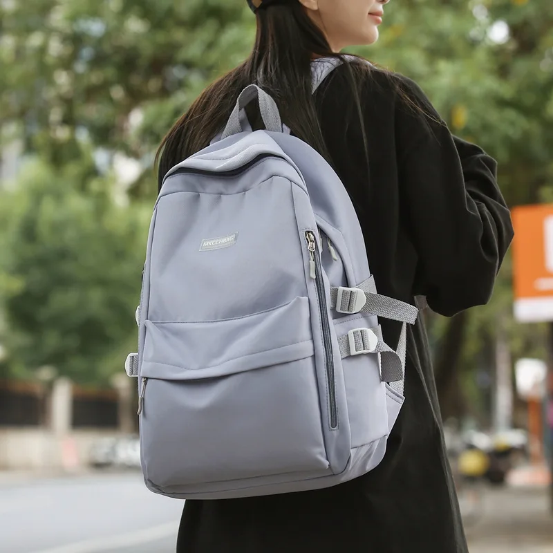 여성용 여행 배낭 경량 대용량 학교 가방 고등학교 및 대학용 심플한 옥스포드 천 숄더백...