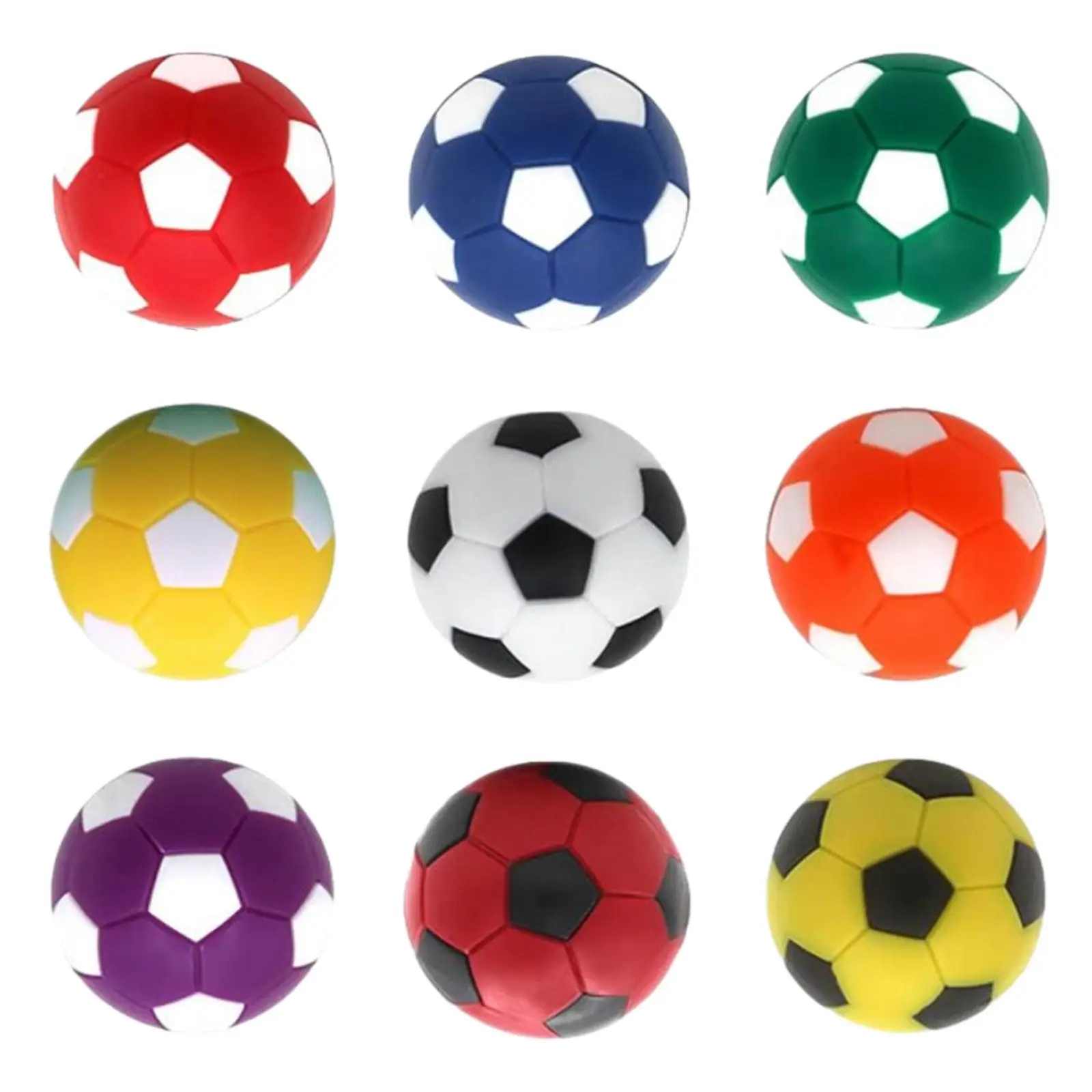 9 Pieces Foosball Balls Multicolor Table Top Soccer Balls for Home Recreation Room Club Party Finger Sport Match Toy Accessories