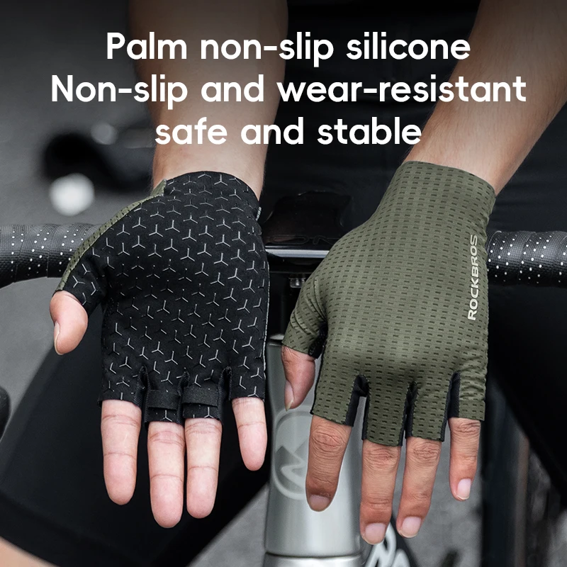 ROCKBROS Bike Gloves Half Finger MTB Cycling Gloves Anti-Slip Shock-Absorbing Breathable Gloves Summer Shorts Gloves 6
