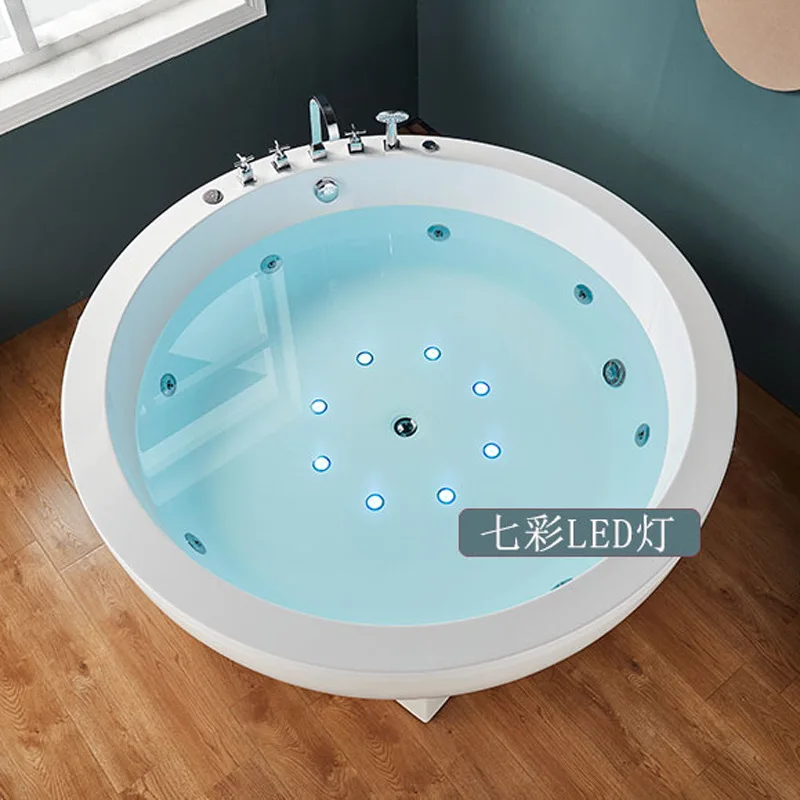 Custom Made Modern High Quality Indoor Red Color Acrylic Bathtub Round Acrylic 2
