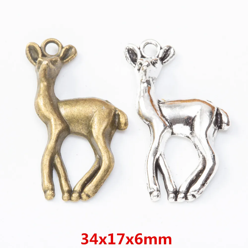 

30 шт., подвески в виде оленя для рукоделия