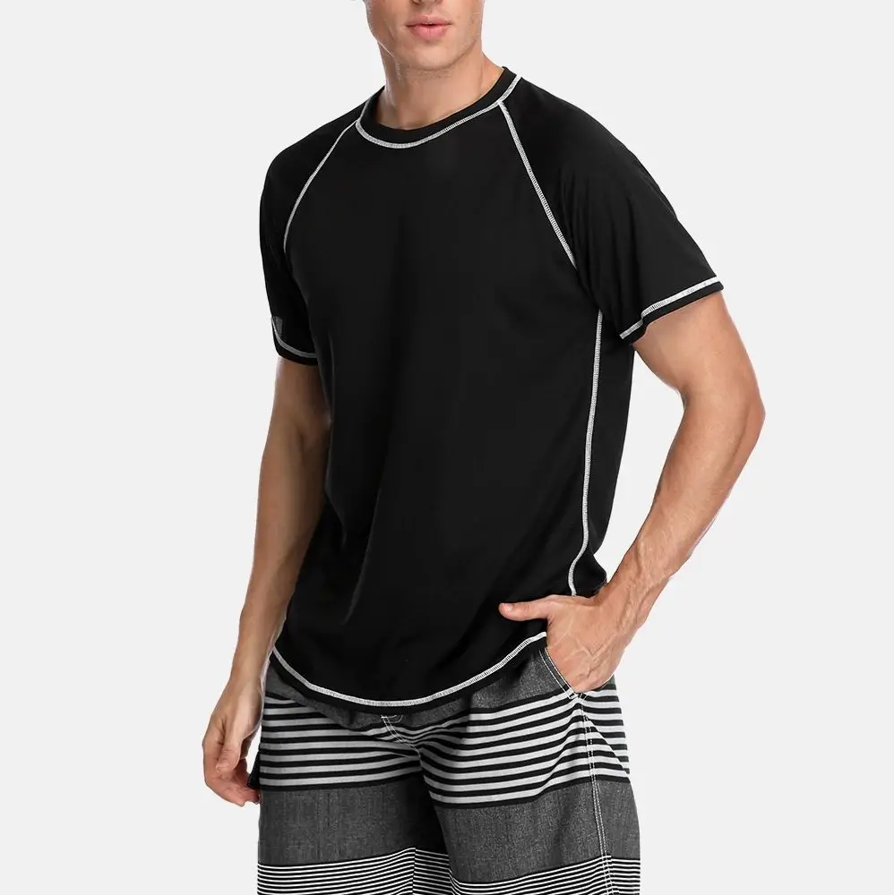 Rash Guard Surfing Swimsuit Attraco Men Rashguard Dry-Fit Short Shirt Men Diving Shirts Surf Rash Guards Top UPF 50+ Breathable Rashguard T-Shirt Beach Wear