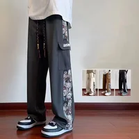 Autumn New Bear Patchwork Work Pants Men's Spring And Autumn Loose Large Size Sports Pants Trend Straight Casual Pants Men M-4XL 2
