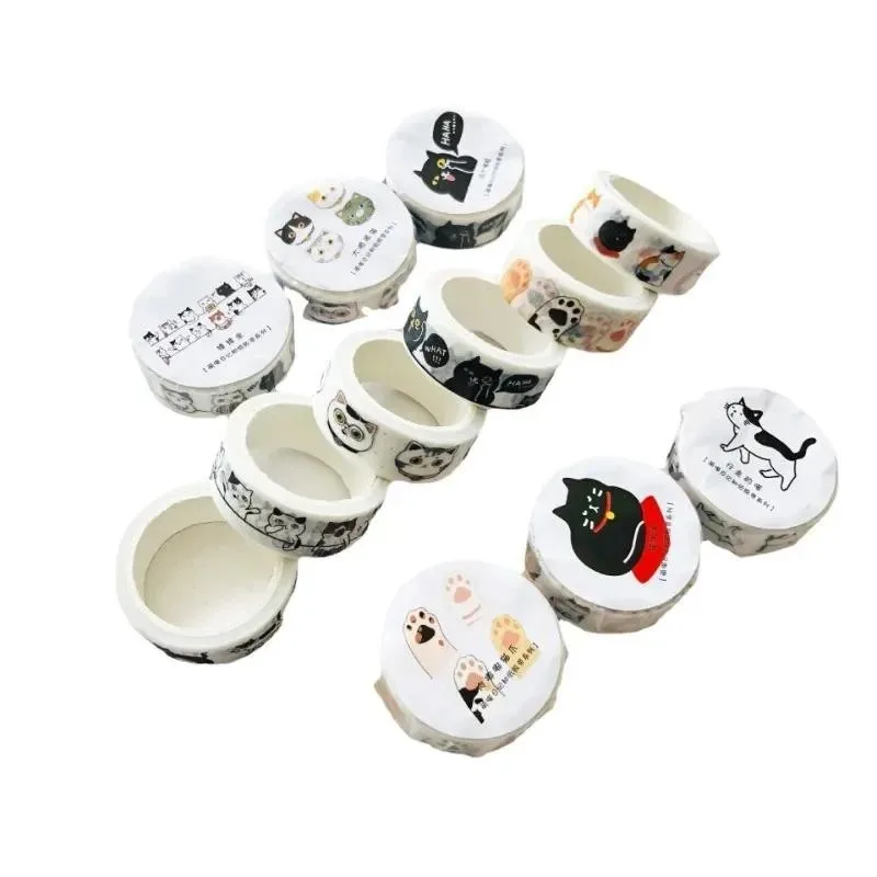 1 Roll Kawaii Cat Washi Tape Set - 1.5cm X 5m Cute Decorative Tapes for Journaling, Scrapbooking, DIY Crafts (Paper-Based)