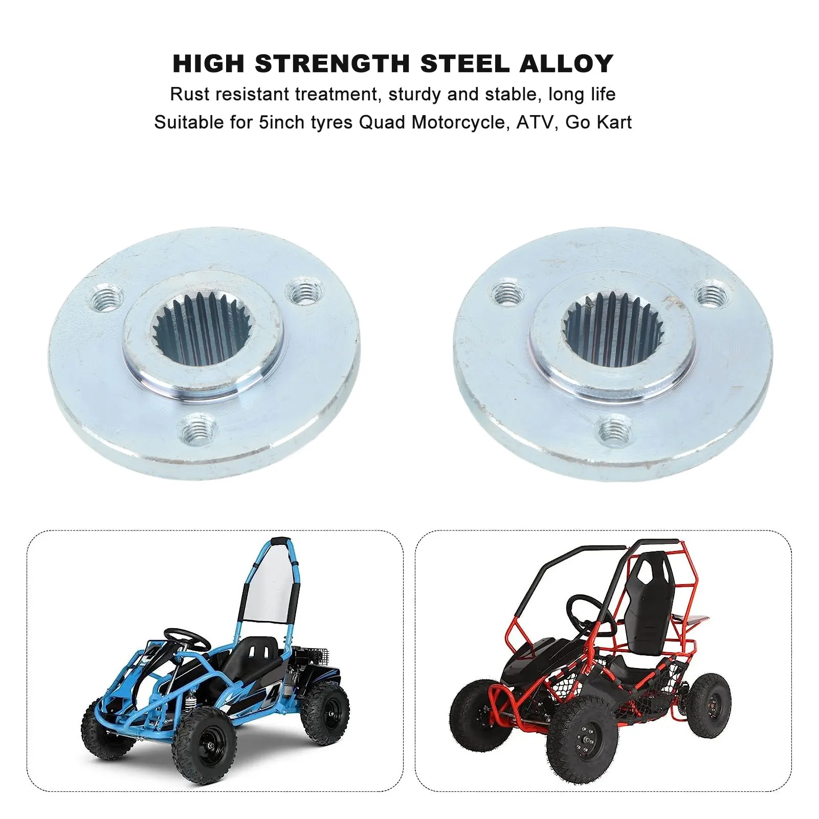 23T 3 Stud Rear Axle Wheel Hub with Screws Left Right Fit For 5inch Tyres Quad Motorcycle ATV Kart Rear Axle Wheel Hub Kit