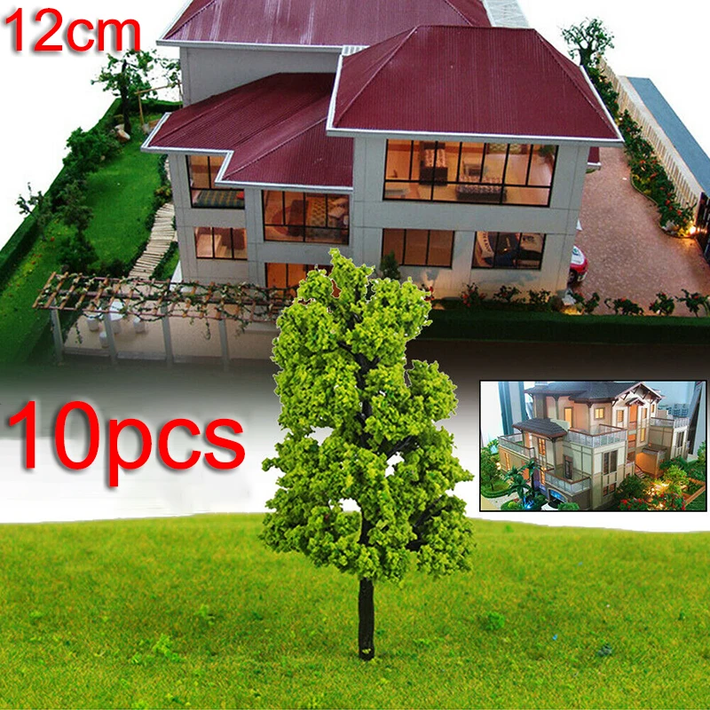 

10pcs 11CM Mini Model Trees Micro Landscape Decor Garden Train Railway Layout DIY Plastic Model Scenery Railroad Decoration