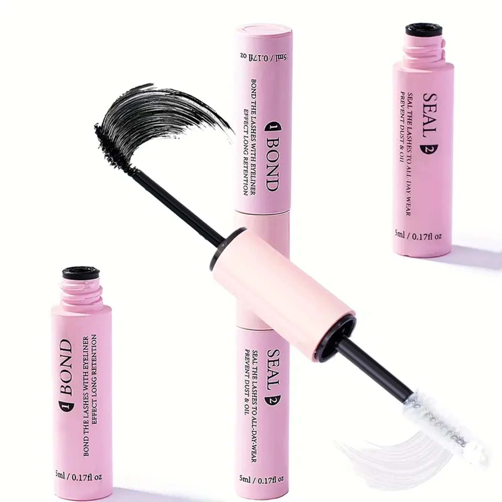 Double-headed eyelash extension glue bond and seal non-smudged strong hold transparent sealer makeup accessories